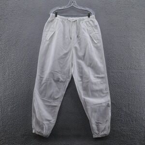 Gap Womens Linen Utility Jogger Pants Large Tall‎ White High Rise Casual NEW